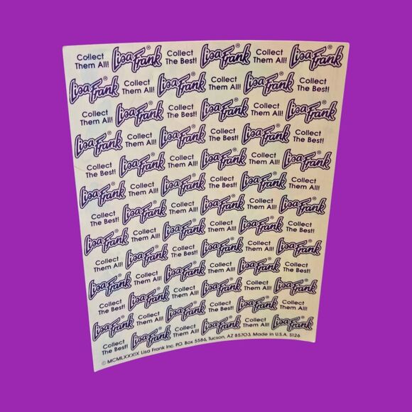 Two Sheets 1989 Vintage Lisa Frank Stickers Plus Polkadot Beach x1 & Hot Lips x1 - Picture 6 of 11